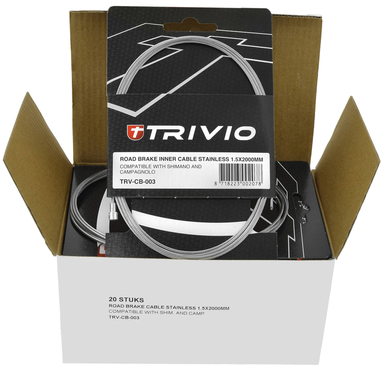 Trivio - race brake inner cable stainless steel 1.5x2000mm - 20 pcs.