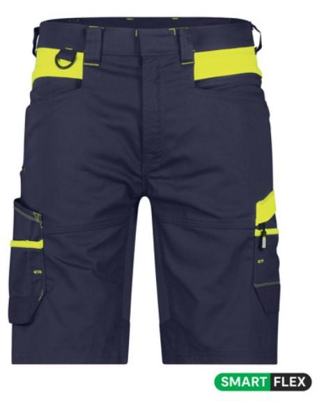 Dassy werkshort manilla nachtblauw fluorgeel 44