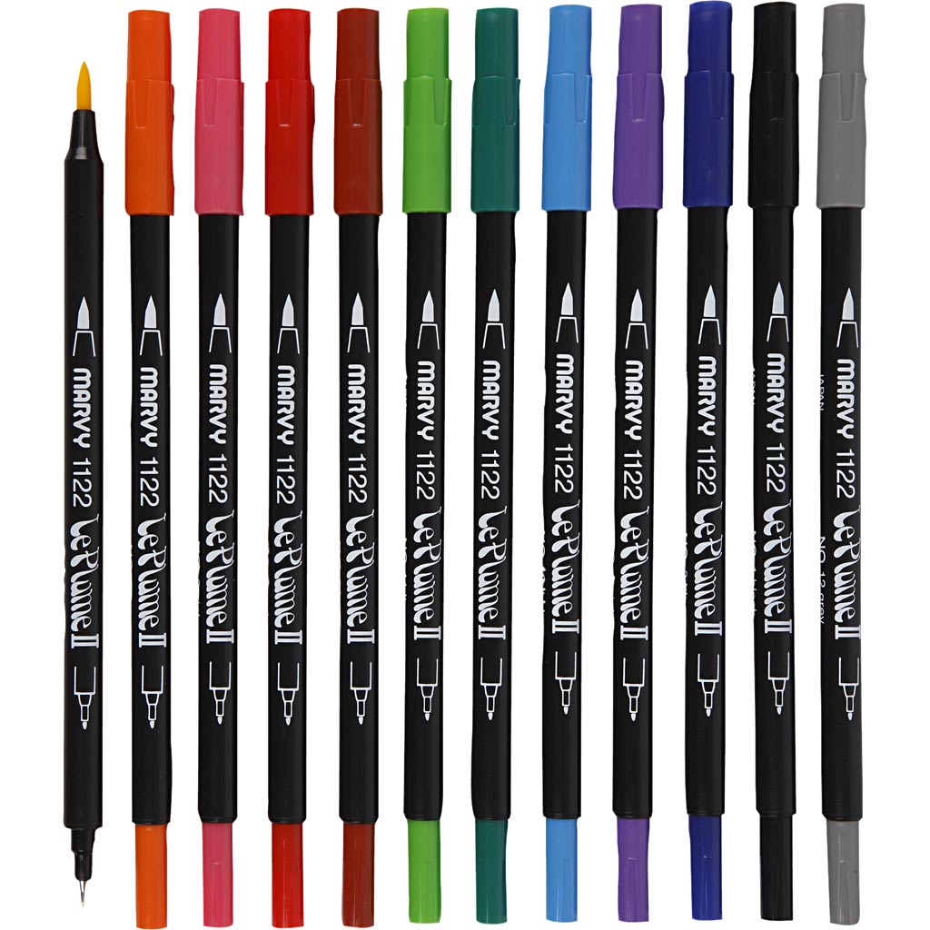 Le plume ii markers, strong colors, 12 pieces 1 box