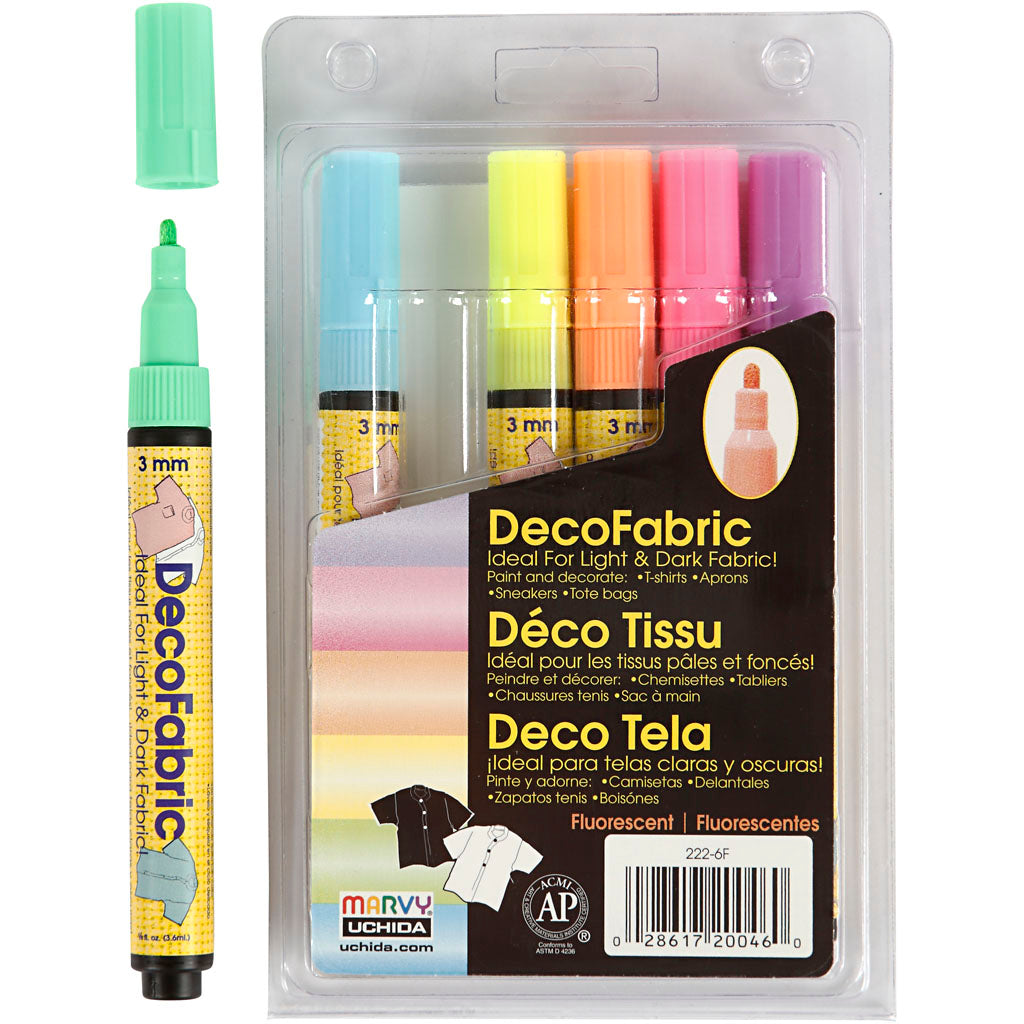 Creativ Company Deco Textielstifts, 6st.