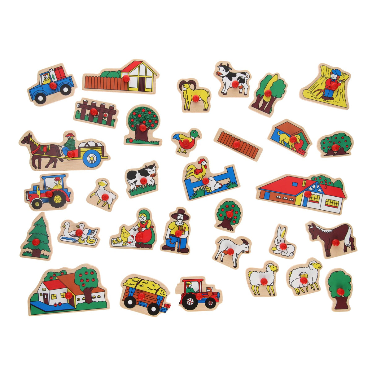 Dřevěné cvočky Puzzle XL Farm