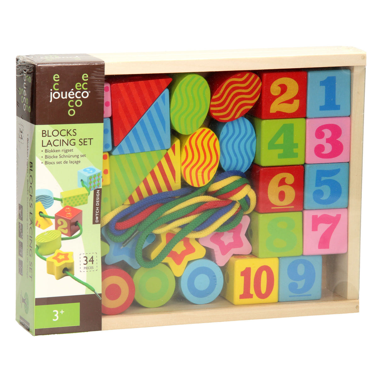 Conjunto de contas de renda de madeira Joueco