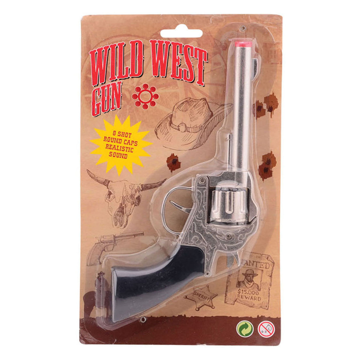Johntoy Wild West Cowboy Revolver, 8 Shots