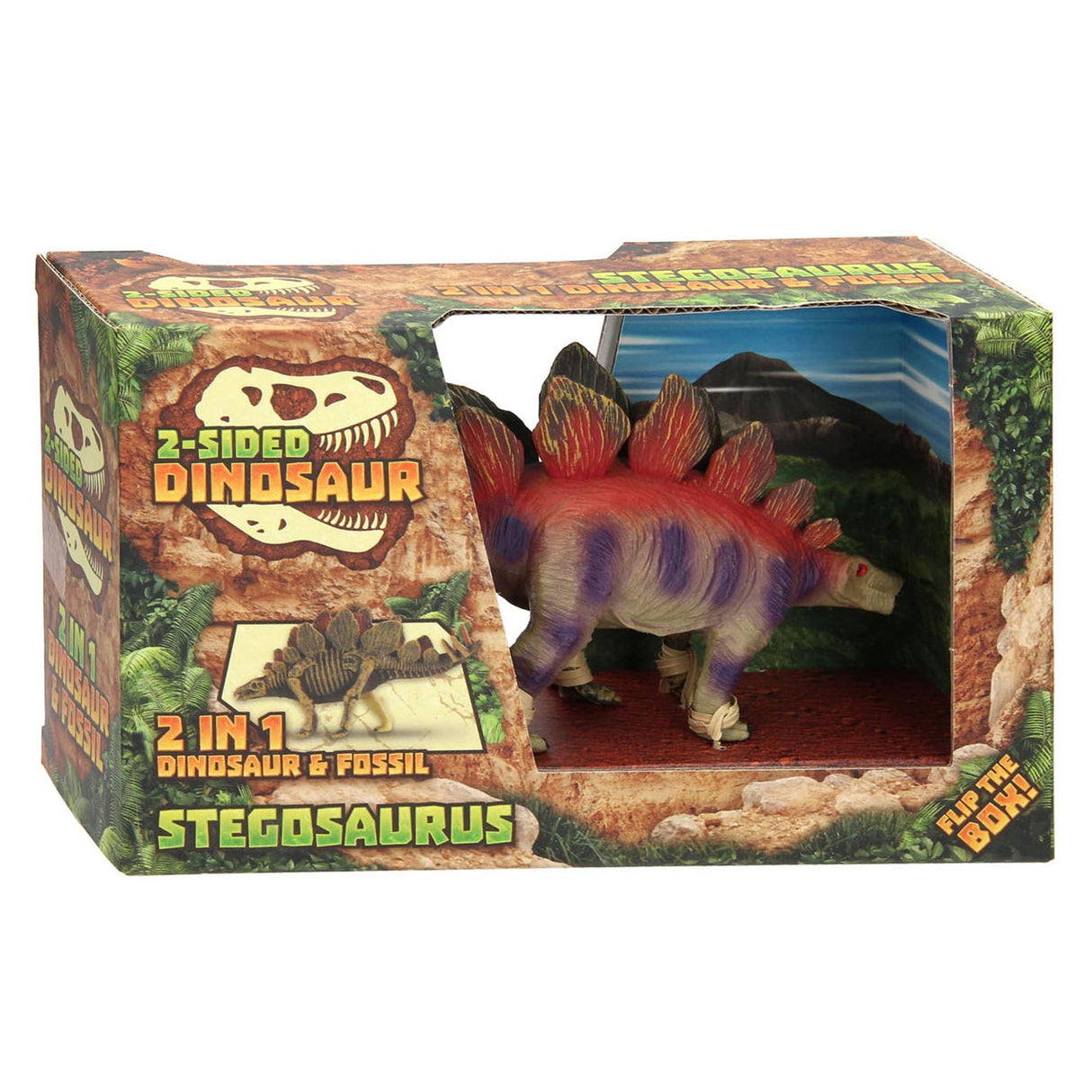 Johntoy animal world tweezijdige dino - stegosaurus