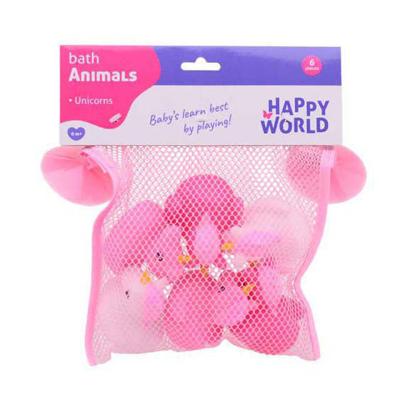 JohnToy Happy World Unicorn Bath Figures, 6.