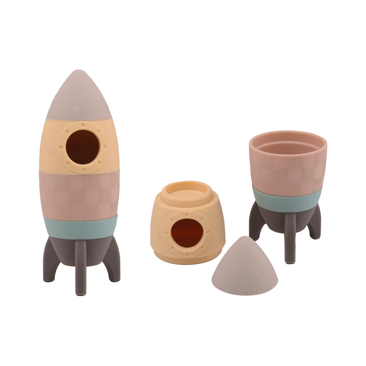 Johntoy Happy World Silicone Stack Rocket, 5dlg.