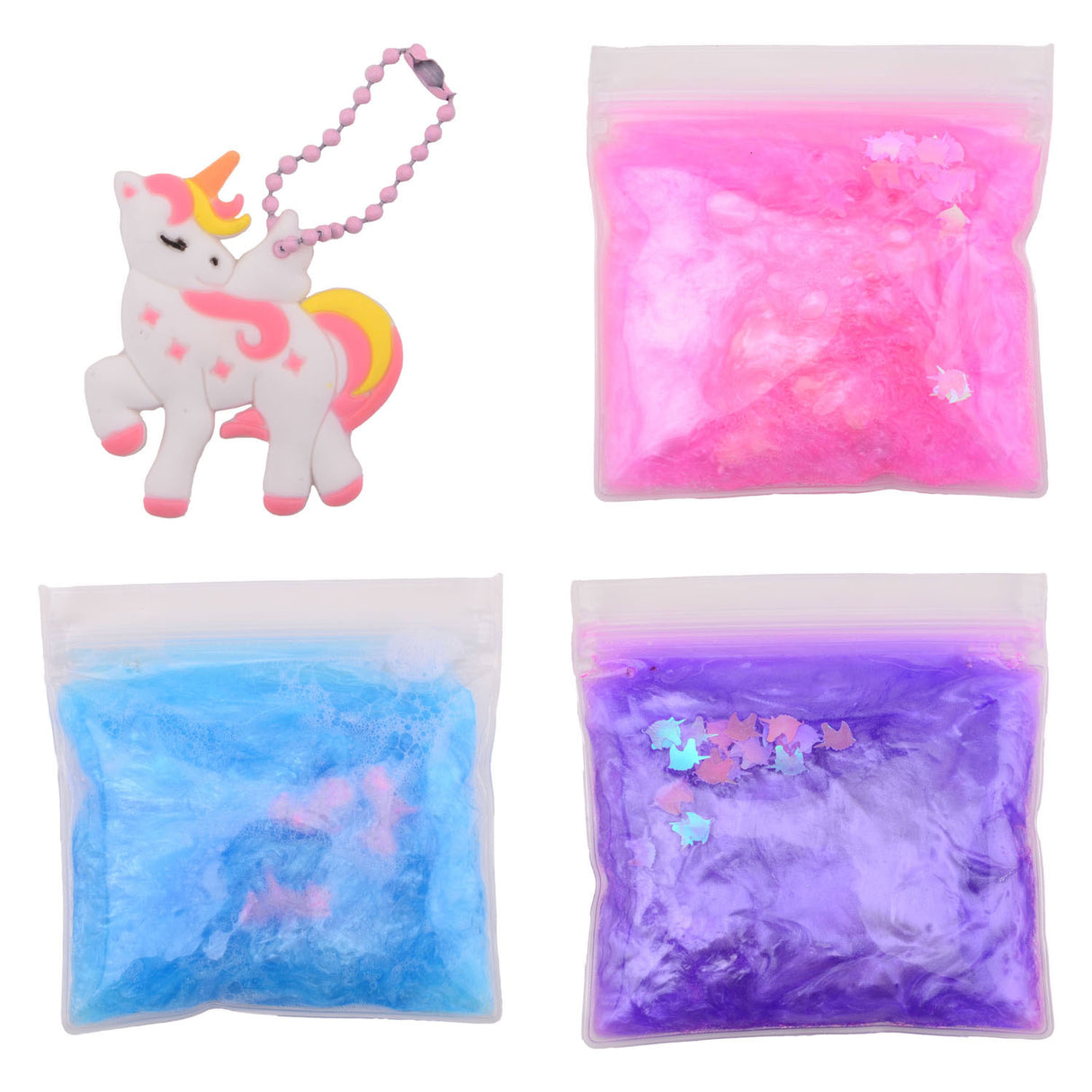 Johntoy Mucus with 3 unicorns in resealable bag