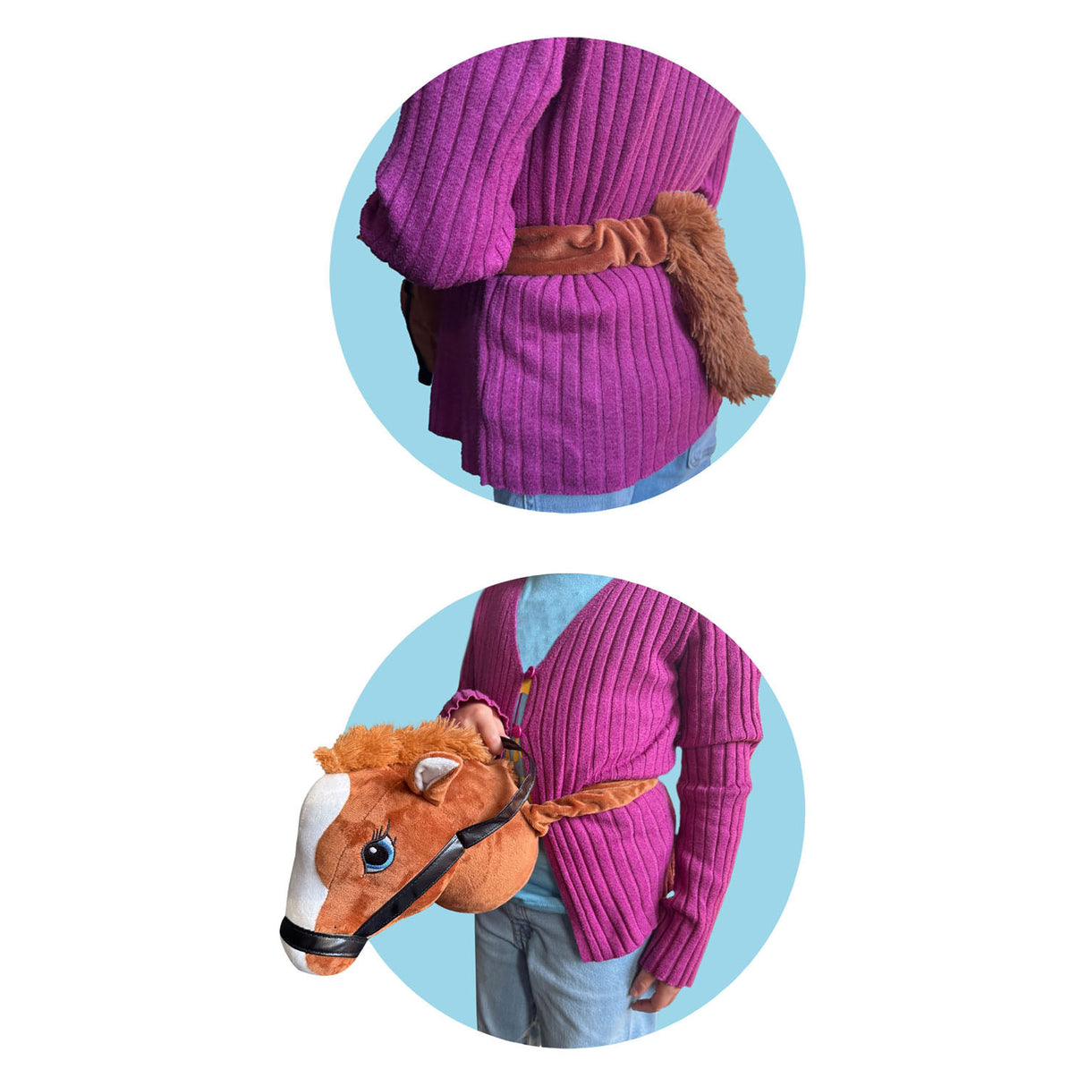 Johntoy holly horse horse head light brown with elastic