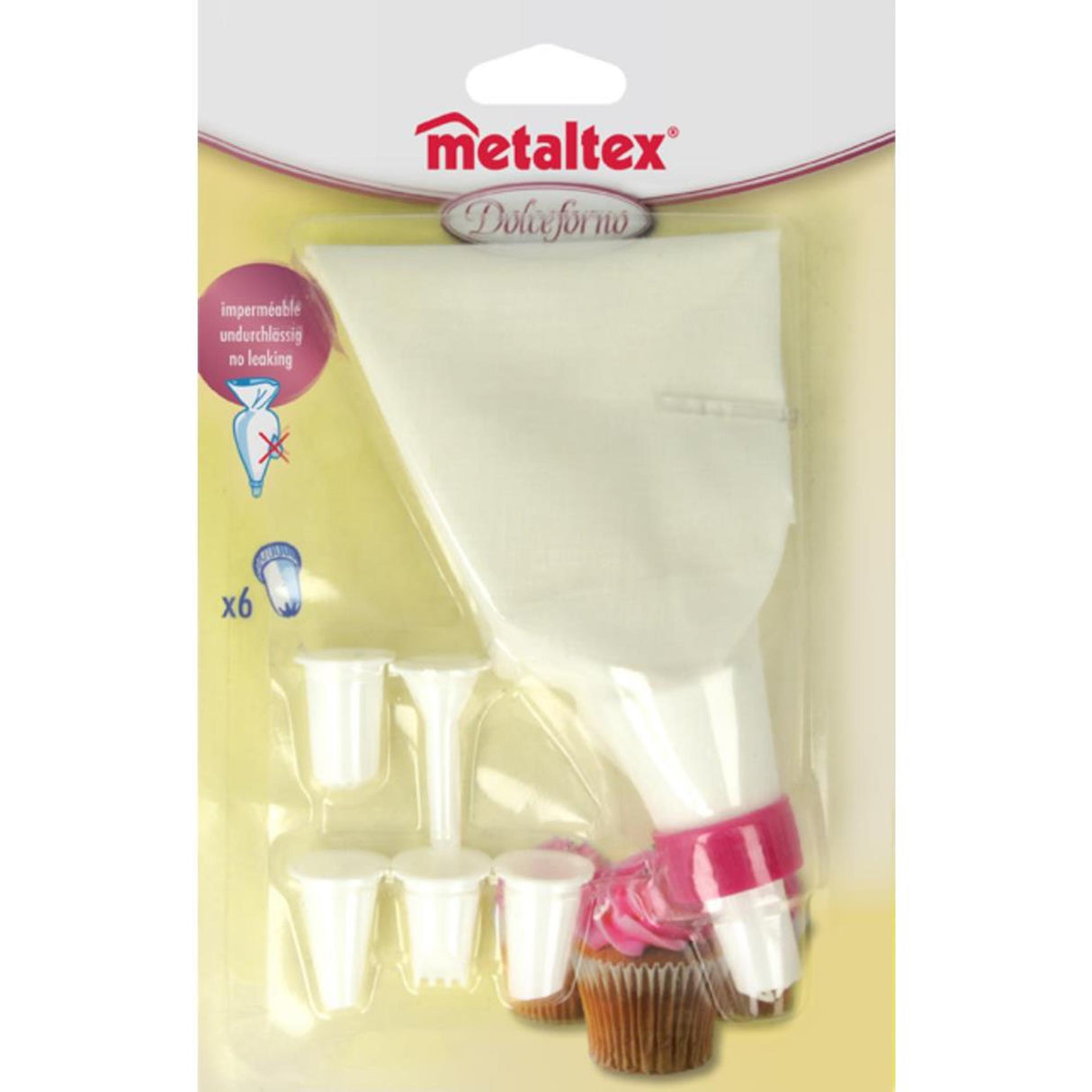 Metaltex spuitzak 23cm + 6 spuitmondjes