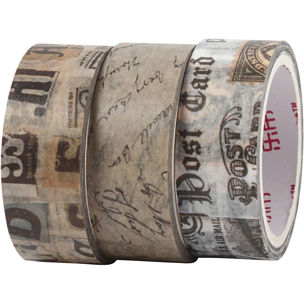 Creativ company masking tape, correspondence, l: 5 m, w: 15 mm, 3 rolls 1 box