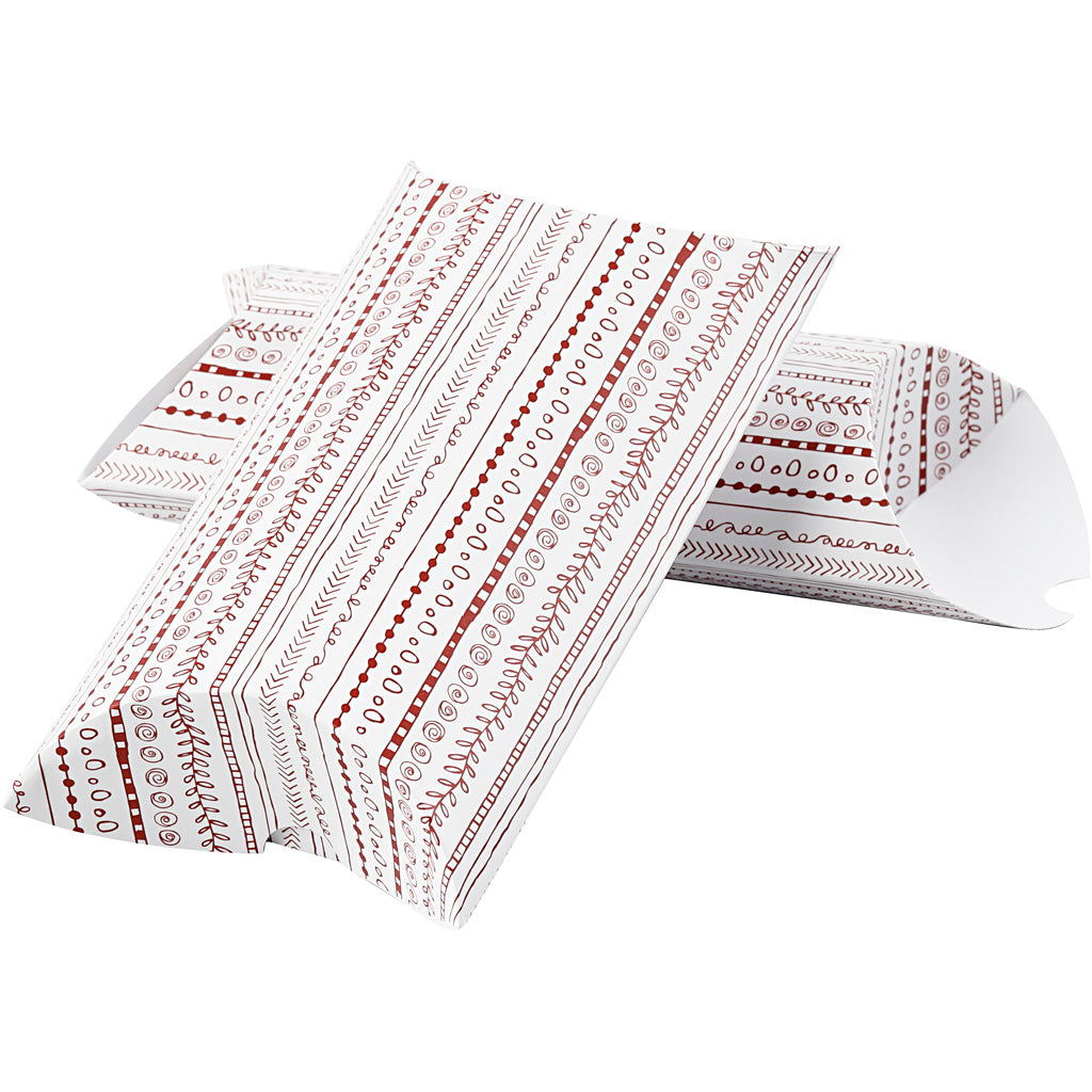 Vivi Gade gift box, doodles, size 18x15x6 cm, 300 g, red, 3 pieces 1 box