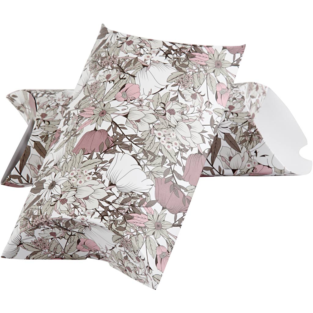 Vivi Gade gift box, flowers, size 18x15x6 cm, 300 g, brown, 3 pieces 1 box