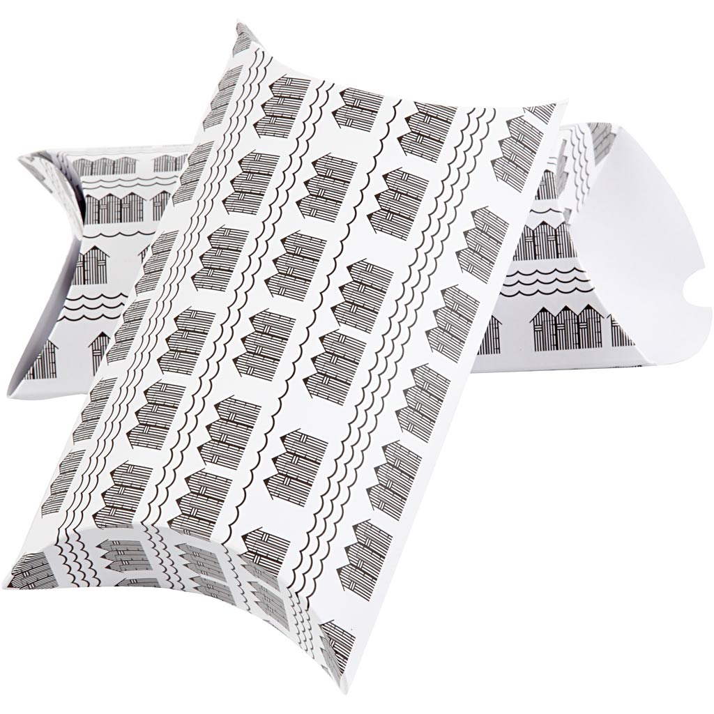 Vivi Gade gift box, bath house, size 18x15x6 cm, 300 g, black, white, 3 pieces 1 box