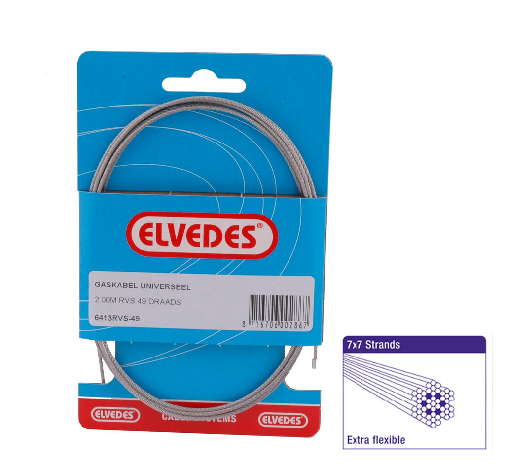ELVEDES GAS-kabel innen tonn 49 ledning (6413-49)