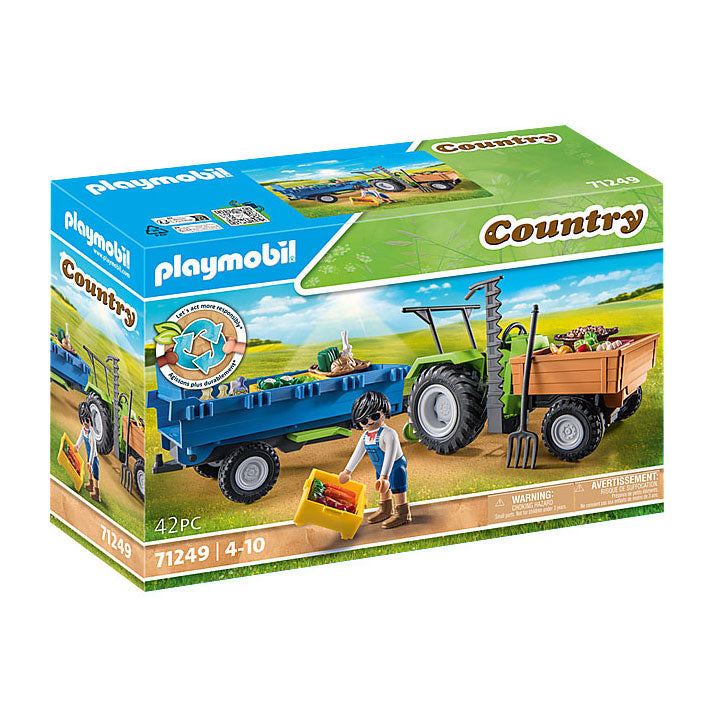 Country Tractor Playmobil s přívěsem 71249