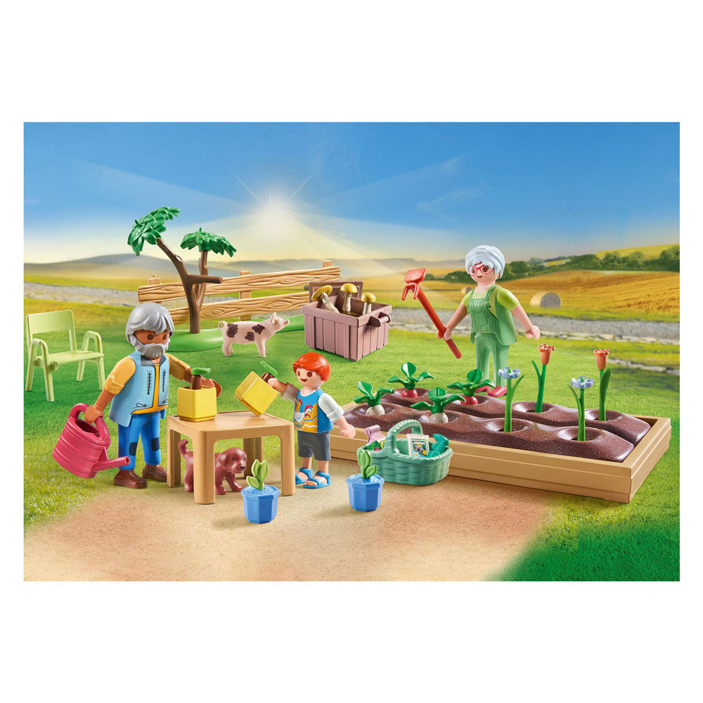 Playmobil Country Idyllic Vegetable Garden hos bedsteforældrene 71443