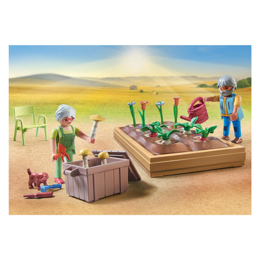 Playmobil Country Idyllic Vegetable Garden hos bedsteforældrene 71443