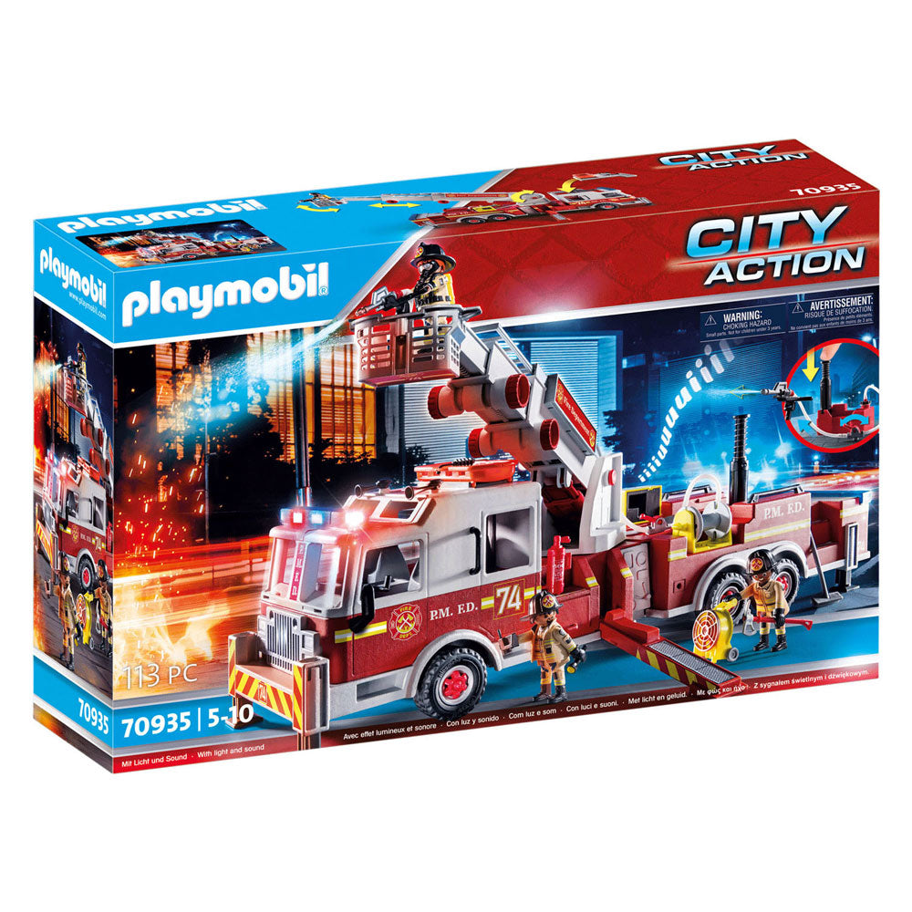 Playmobil Action Heroes Fire Truck: US Tower Ladder 70935