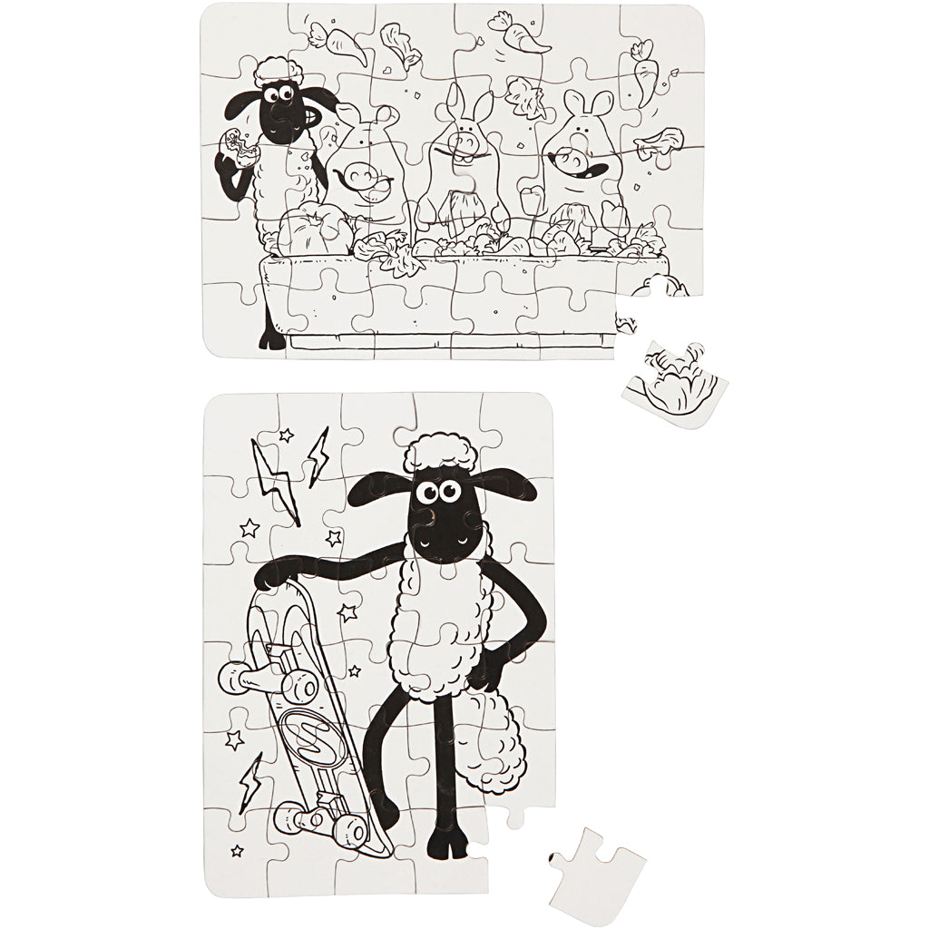 Shaun the sheep puzzle, size 13x18.3 cm, 2 pieces in 1 box
