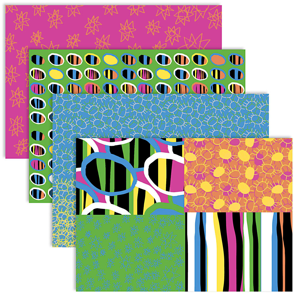 Vivi Gade decoupage paper, sheet 25x35 cm, 17 g, cheerful colours, 4x2 sheets 1 box