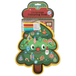 Christmas tree coloring book, 20 pages, 30 cm, with stickers