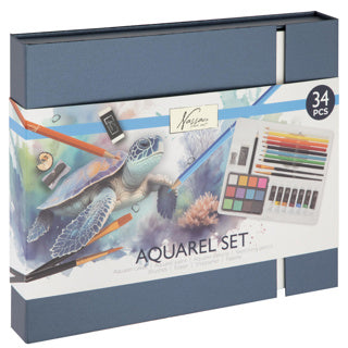 Creative Craft Group Aquarel Art Set 34 pieces in Cardboard Box 27x22x3 cm