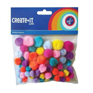 Create-it pompoms bright mix 75 pieces