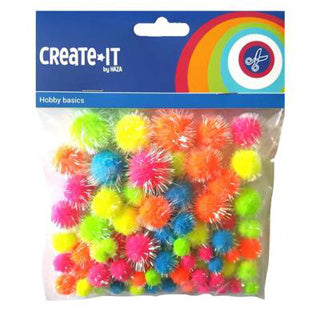 Haza Witbaard Glitter Pompoms Neon, 75 ..