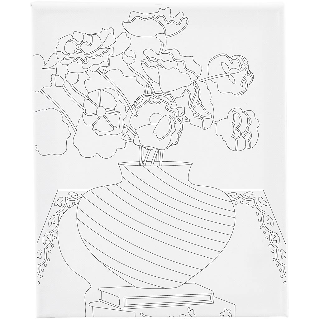 Creativ company schildercanvas met print, boeket in vaas, d: 1,6 cm, afm 24x30 cm, 360 gr, 1 stuk