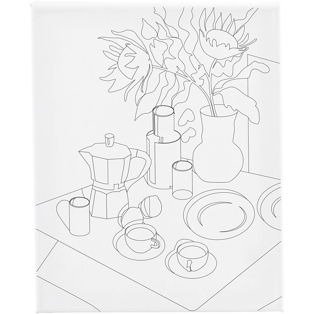 Creativ company schildercanvas met print, ontbijttafel, d: 1,6 cm, afm 24x30 cm, 360 gr, 1 stuk