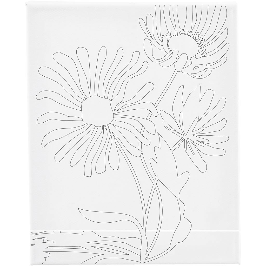 Creativ company schildercanvas met print, grote bloemen, d: 1,6 cm, afm 24x30 cm, 360 gr, 1 stuk