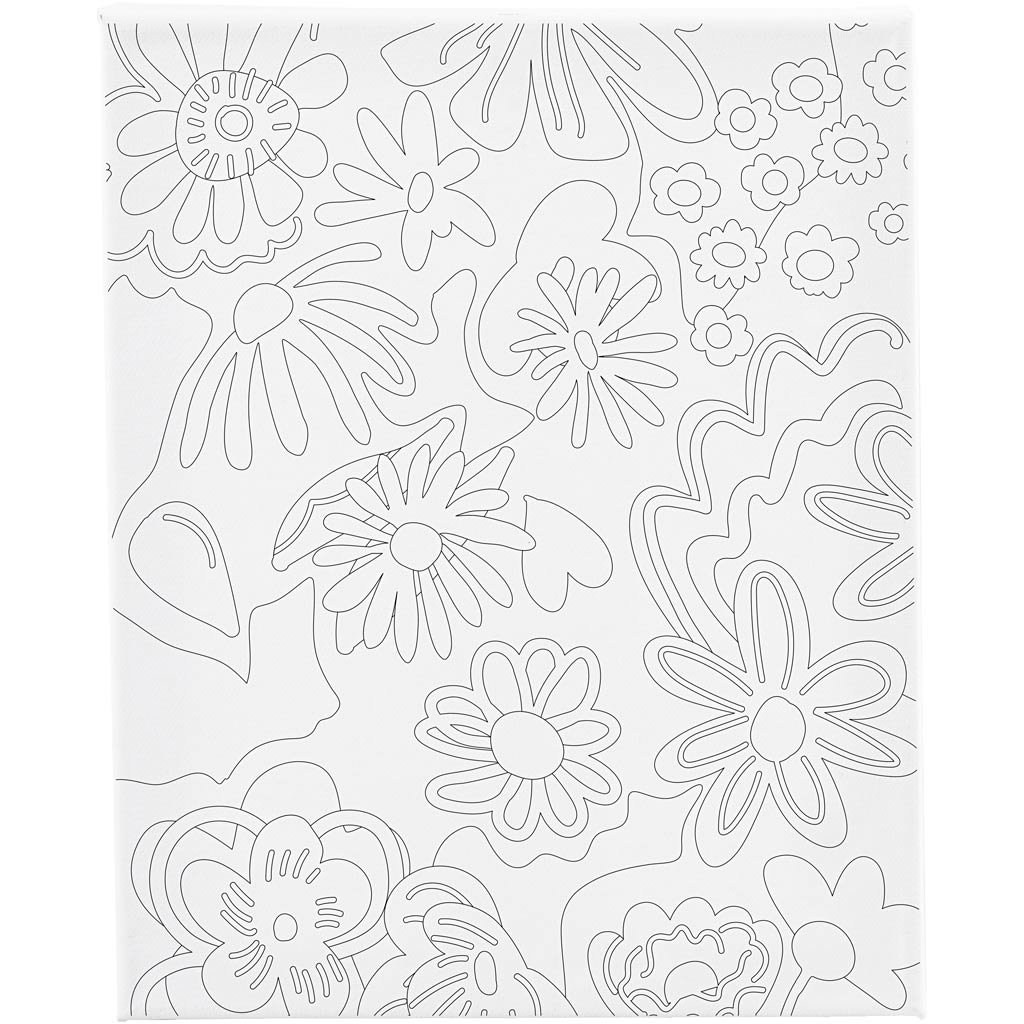Creativ company schildercanvas met print, bloemen, d: 1,6 cm, afm 24x30 cm, 360 gr, 1 stuk