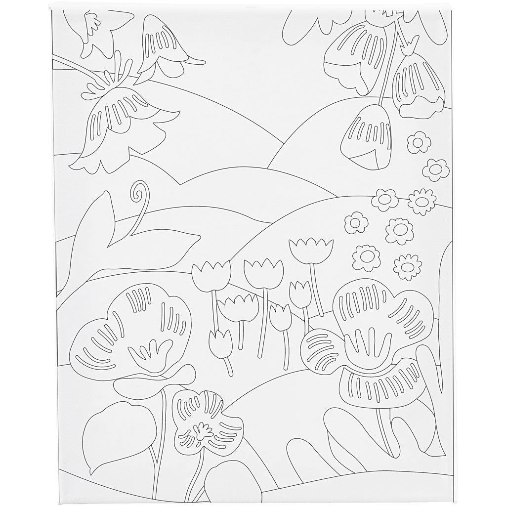 Creativ company schildercanvas met print, bloemenlandschap, d: 1,6 cm, afm 24x30 cm, 360 gr, 1 stuk