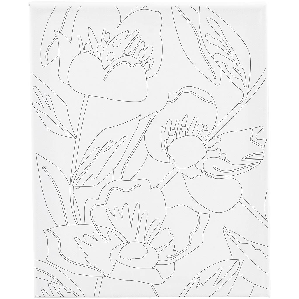 Creativ company schildercanvas met print, klaprozen, d: 1,6 cm, afm 24x30 cm, 360 gr, 1 stuk