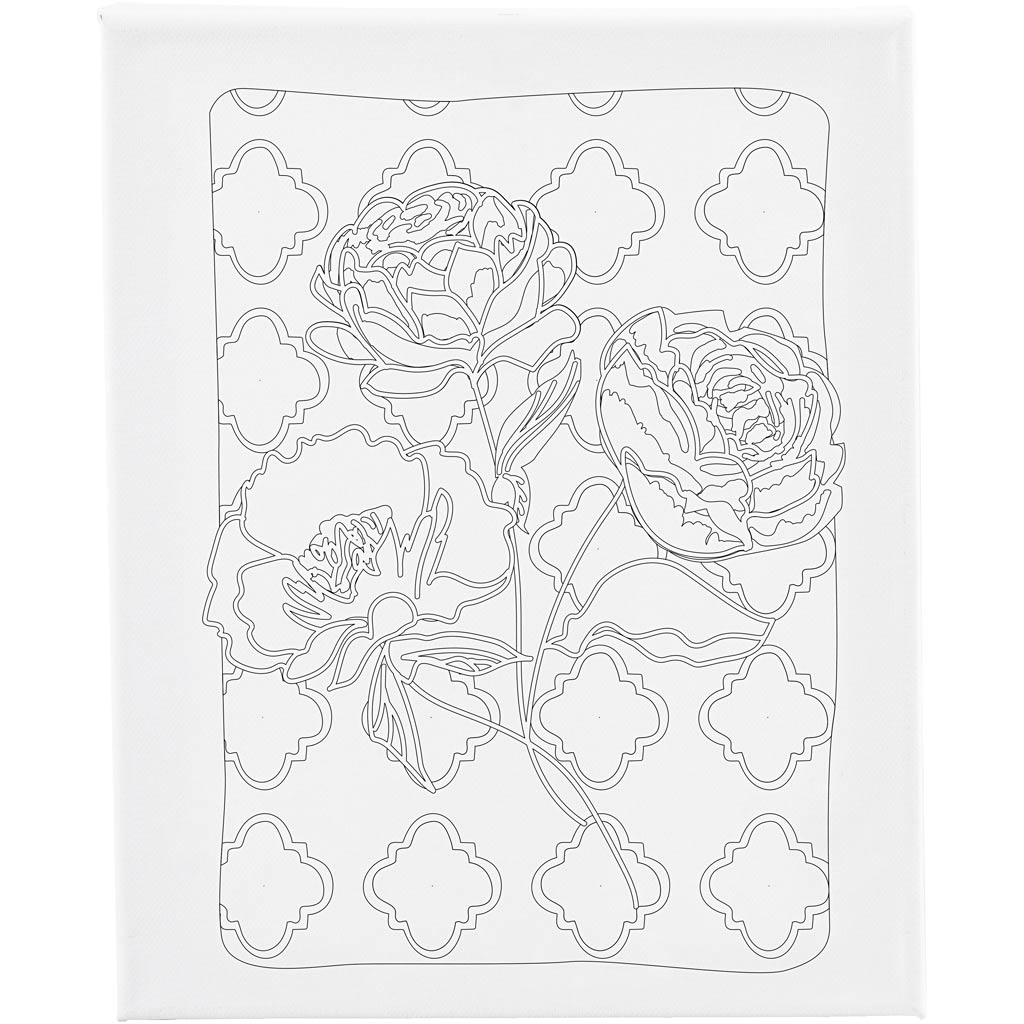 Creativ company schildercanvas met print, rozen, d: 1,6 cm, afm 24x30 cm, 360 gr, 1 stuk