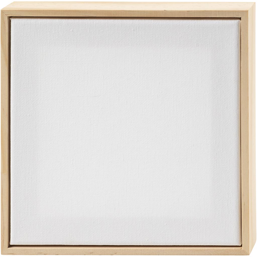 Creativ company gespannen canvas met lijst, afm 15,8x15,8 cm, 280 gr, wit, 1 stuk