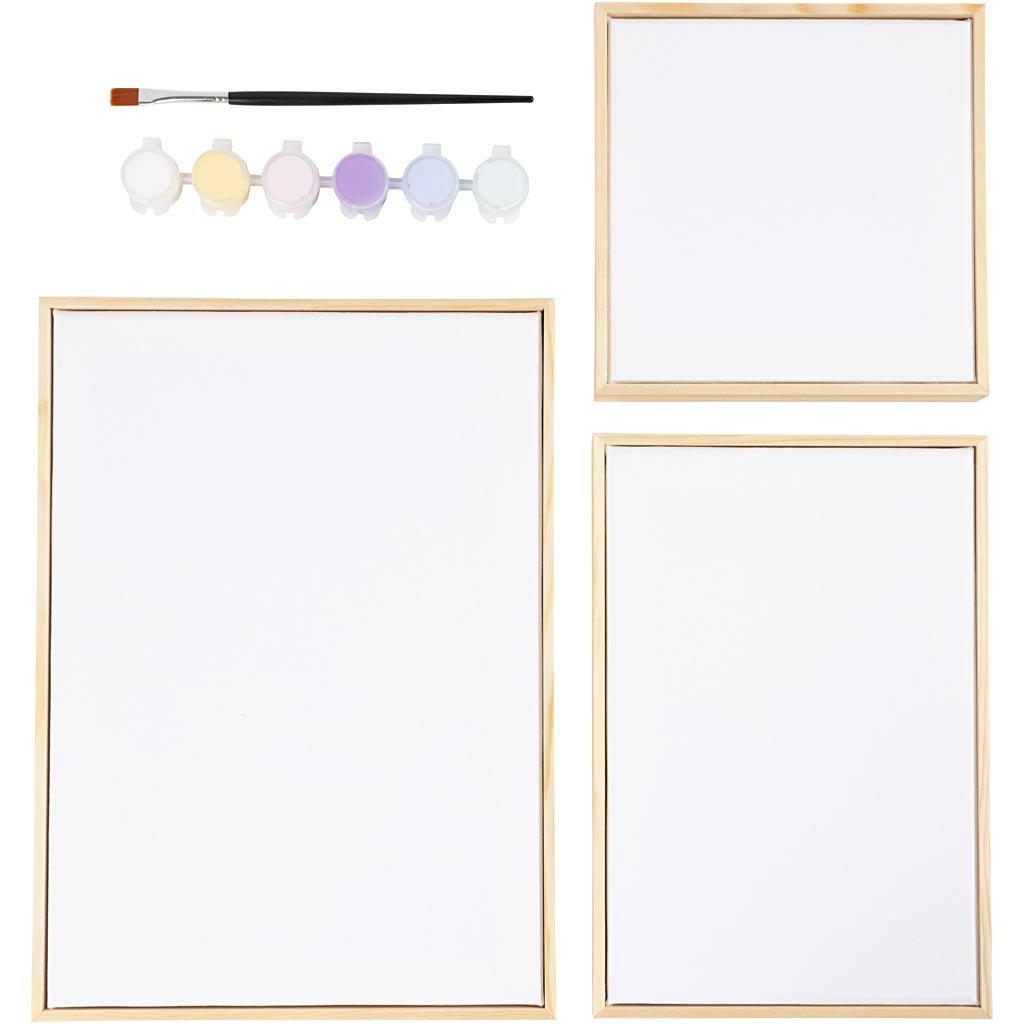 Creativ company mix of stretched canvas, pastel colors, 1 box