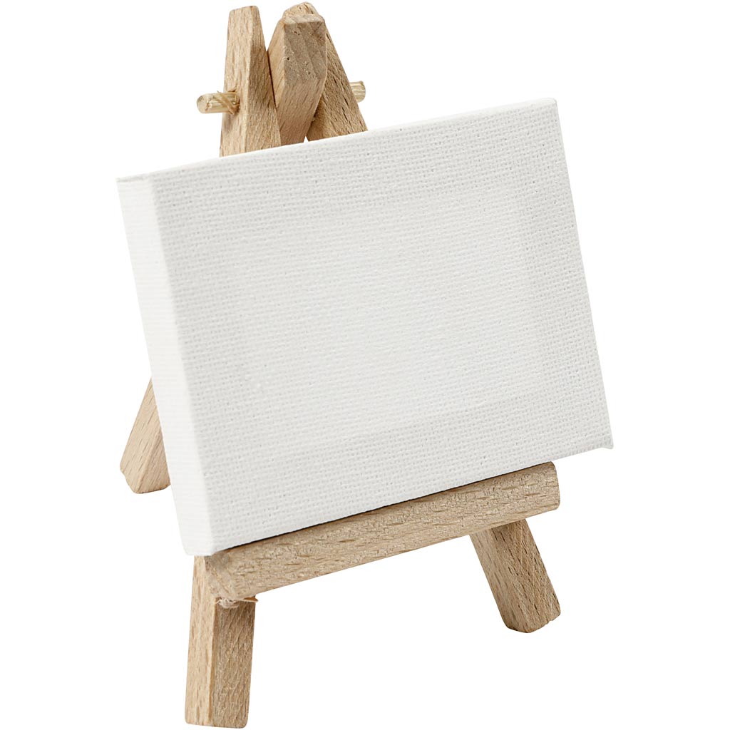 Creativ company stretched canvas, size 8x6x1 cm, white, 1 piece