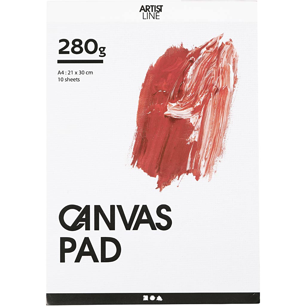 Canvas Block white A4 280gr, 10 sheets
