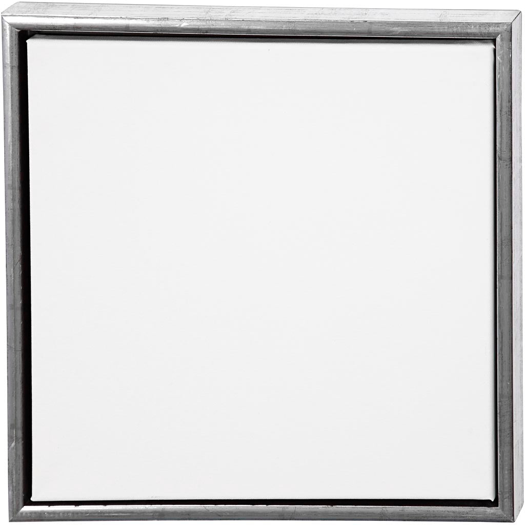 Creativ company canvas met lijst, afm 40x40 cm, 360 gr, antiek zilver, wit, 1 stuk