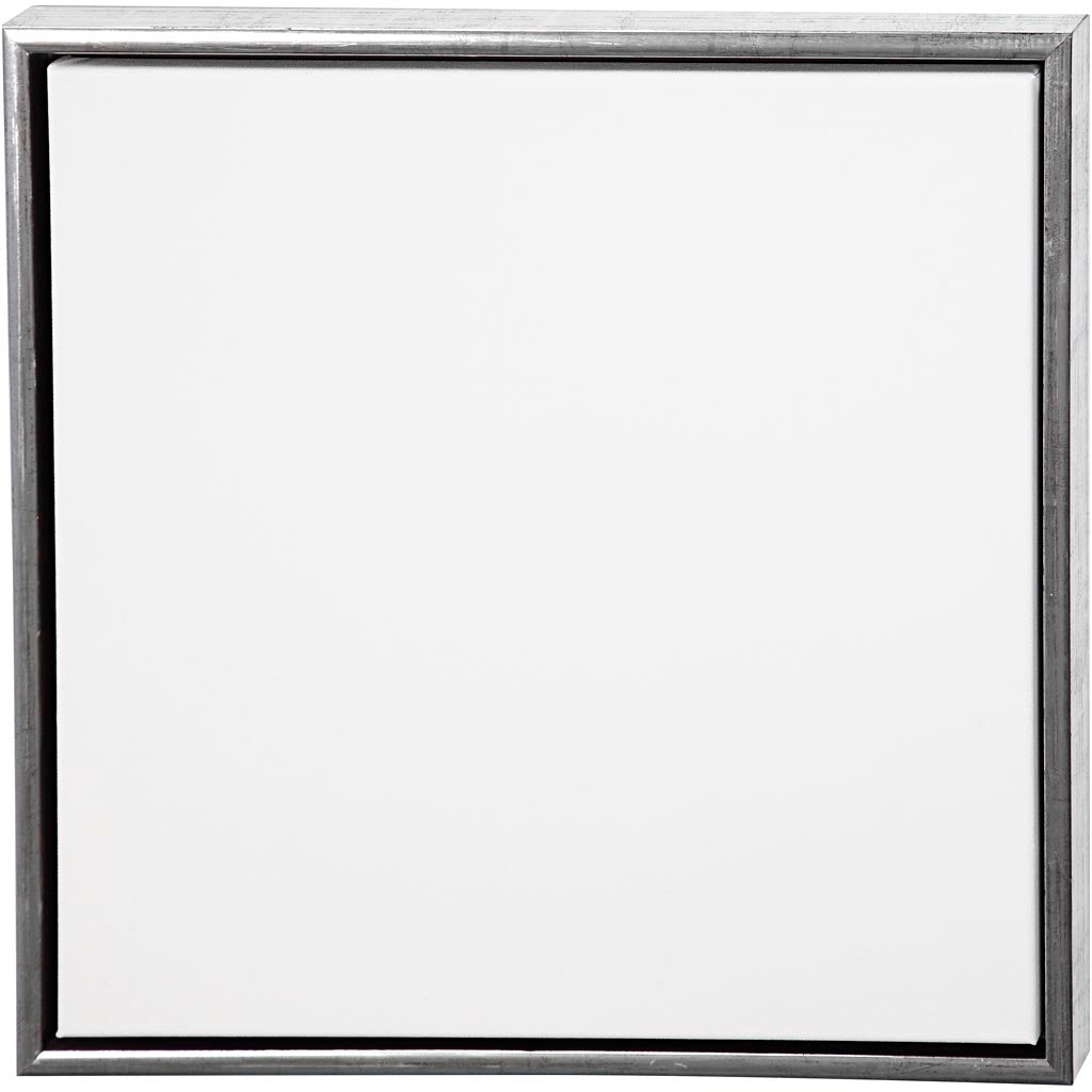 Creativ company canvas met lijst, afm 50x50 cm, 360 gr, antiek zilver, wit, 1 stuk