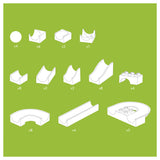 Mramorové koľajové prvky Hubelino - 55 ks.