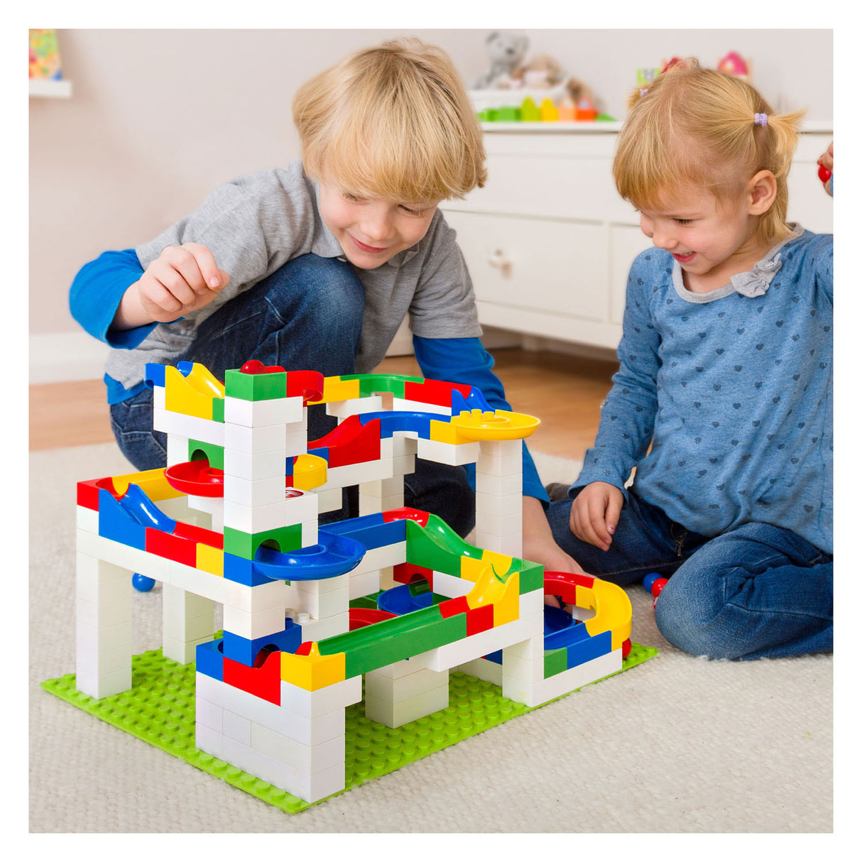 Caja de construcción Hubelino Marble Track Kiga School Set, 352 piezas