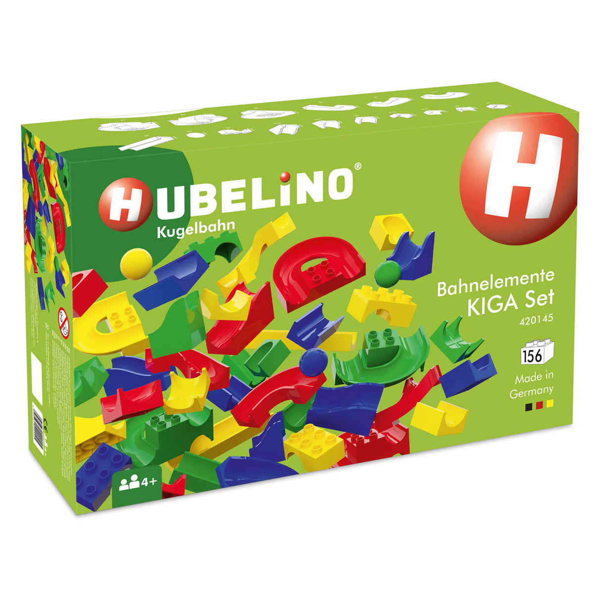 Hubelino marble track kiga school set track elements, 156 pieces