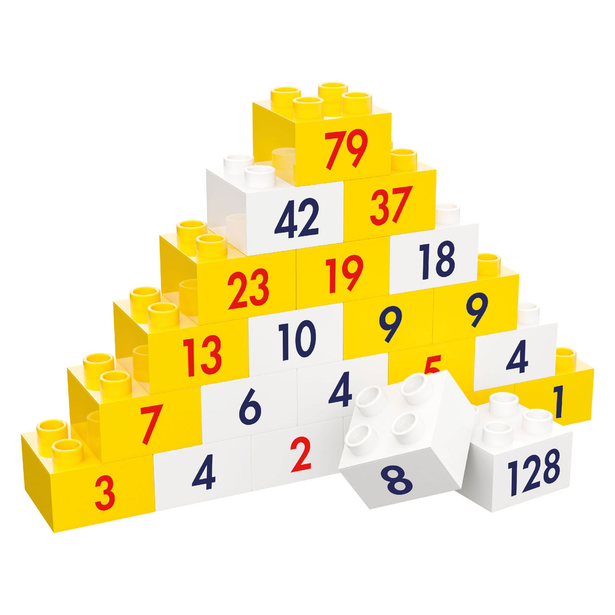Hubelino čísla Piramide Prof. Kortenkamp's Learning Blocks, 230DLG.