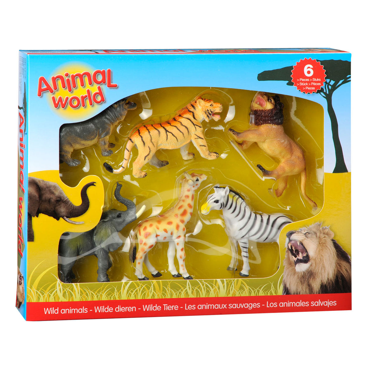 Johntoy Wild Dieren GiftBox, 6st.