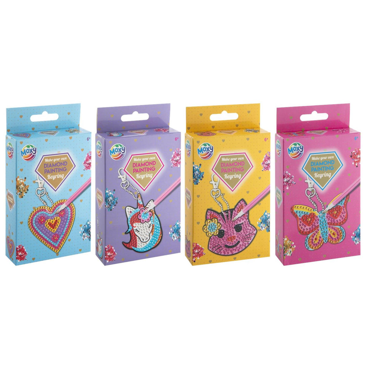 Grúpa ceardaíochta cruthaitheach moxy Diamond péinteáil keychain