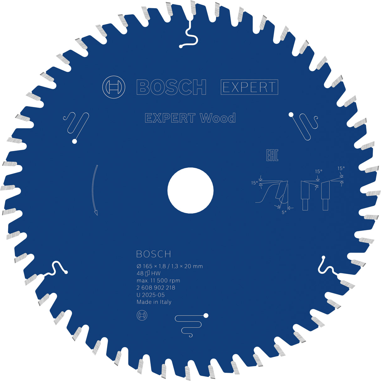 Bosch accessoires expert wood cirkelzaagblad | 165 x 1,8 1,3 x 20 mm | t48 - 2608902218