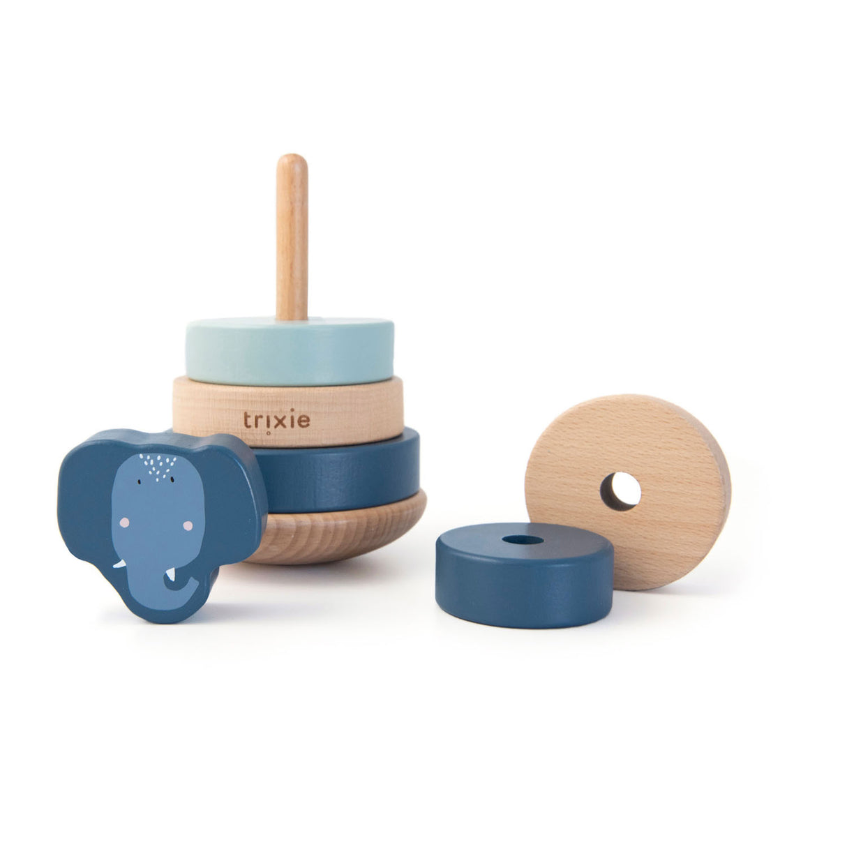 Trixie Wooden apilando juguetes Sra. Elephant, 7dlg.