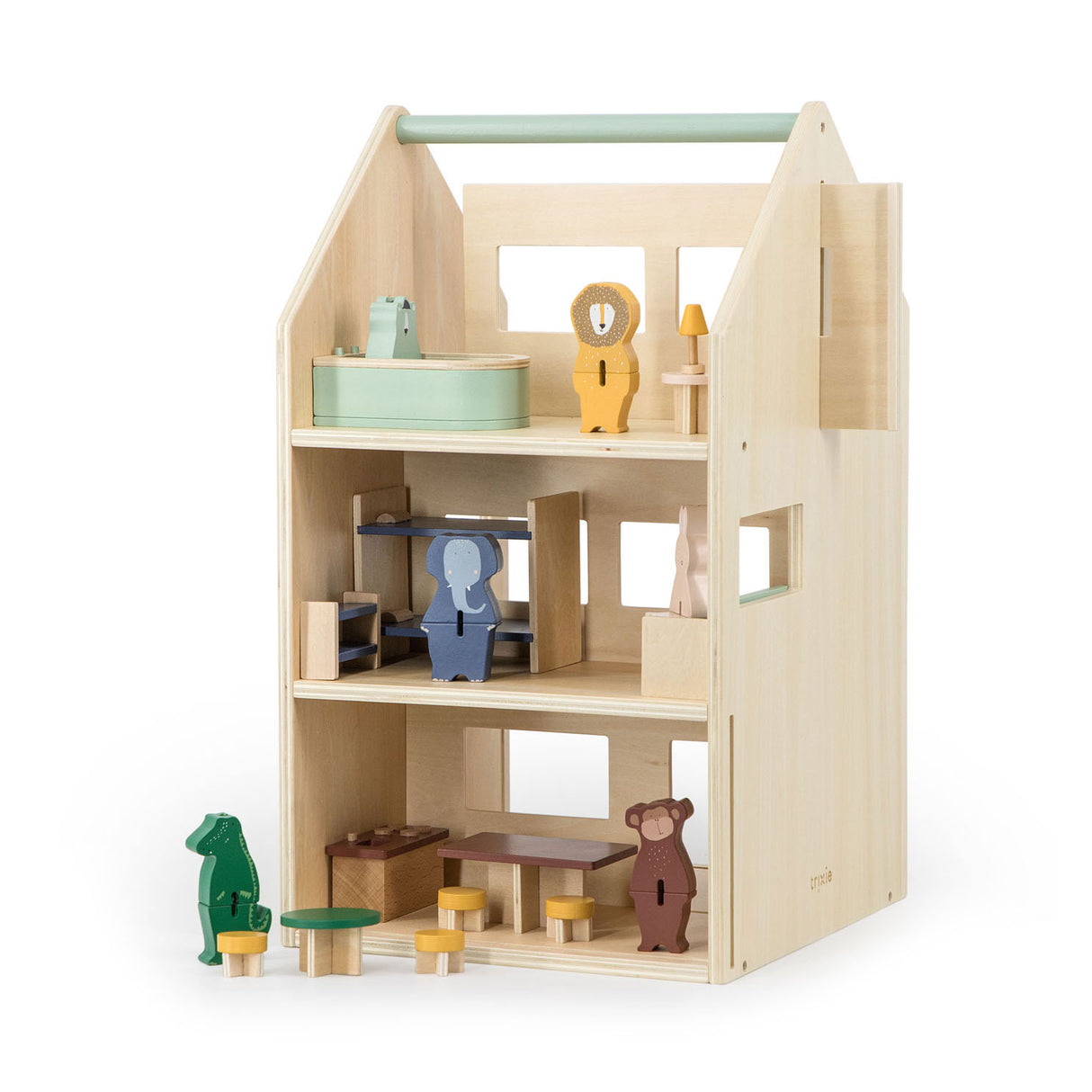 Trixie Wooden Dollhouse med tilbehør